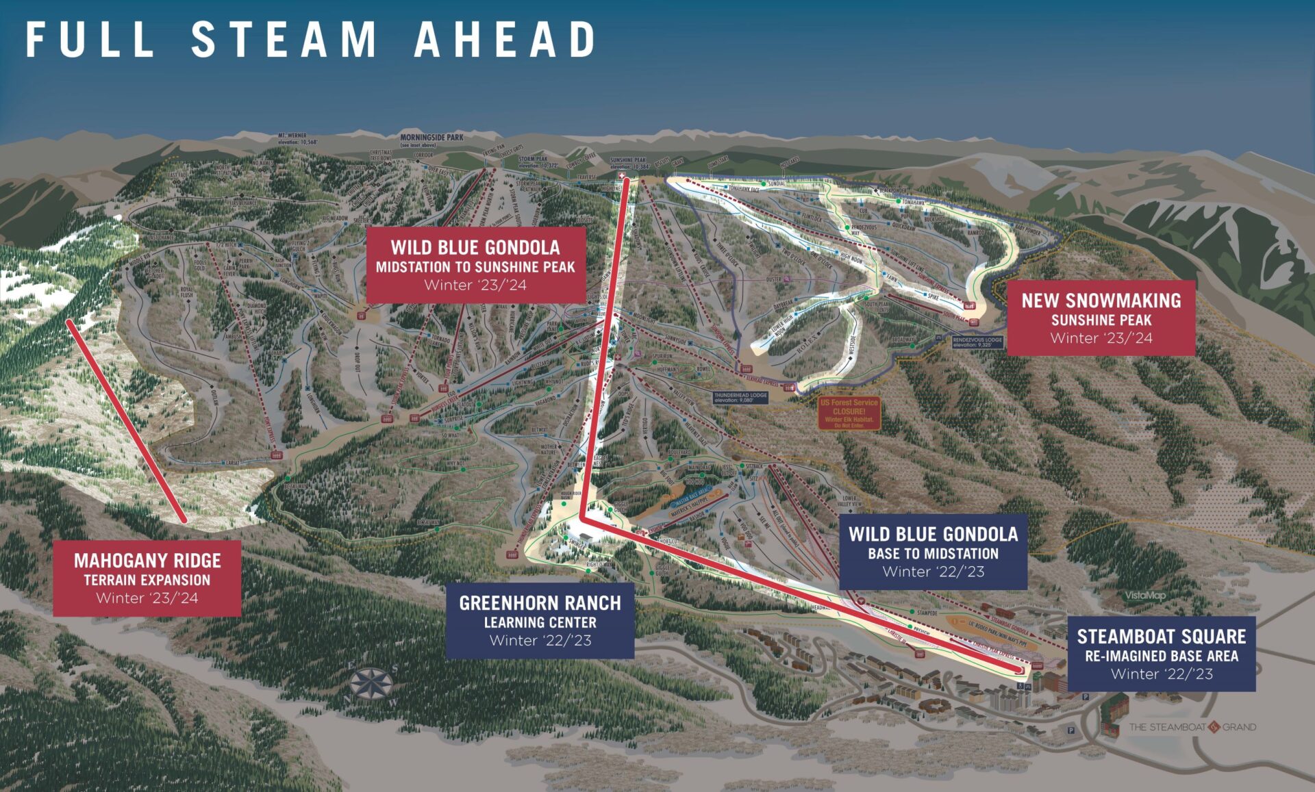 While Steamboat has been shaped by its rich past, today, The Full Steam Ahead project looks forward to shaping the future. With an investment of $200 million on and around the mountain, to enhance the Steamboat experience. Find out why Steamboat should be the next resort on your bucket list.